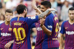 Liga Champions - Barcelona pecundangi PSV, Messi cetak gol dan satu assist