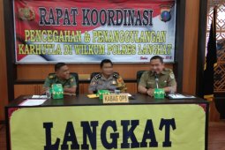 Polres Langkat koordinasi pencegahan dan kebakaran hutan