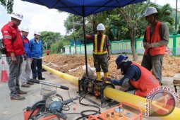 Bekas galian sambungan gas  Penajam terbengkalai