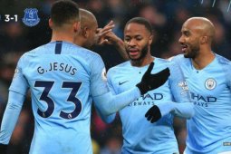 City kembali ke puncak seteah kalahkan Everton 3-1
