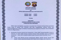 Maklumat bersama larangan bermain layang-layang di Pontianak