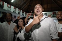 Relawan Prabowo-Sandi Bali Hadiri "Nobar" di Posko Pemenangan