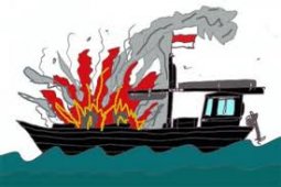Kapal pengangkut elpiji meledak di Samarinda