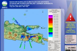 Seluruh wilayah Jatim berpotensi terjadi hujan tiga hari mendatang