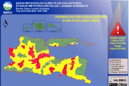 Malam ini, BMKG prediksikan wilayah Jatim hujan angin