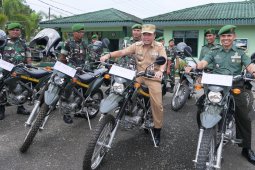 Kodim 0420/Sarko terima bantuan 16 unit motor trail