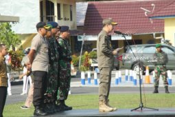 Wabup Belitung pimpin apel gelar pasukan pengamanan Pemilu 2019