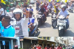 Pendukung Prabowo dan Jokowi di Asahan konvoi