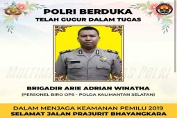 Brigadir Arie meninggal usai selesaikan tugas pengamanan pemilu.