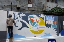 Lomba melukis mural  di Balikpapan