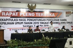 Pleno rekapitulasi Pemilu 2019  Provinsi Jatim molor (Video)