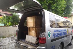 15 peti janazah untuk korban kebakaran pabrik mancis tiba di RS Bhayangkara Medan