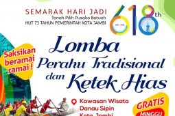 Minggu (30/6), lomba pacu perahu  meriahkan wisata Danau Sipin