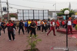 HUT Bhayangkara, Polres Tanjungbalai gelar olahraga bersama