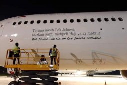 Garuda jelaskan tulisan "Terima Kasih Pak Jokowi" di badan pesawat