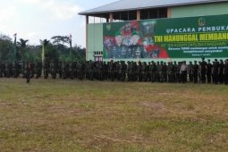 TMMD Kodim Batanghari  bangun jalan dan jembatan di Ladang Peris