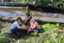 Babinsa ajak masyarakat peduli lingkungan dengan tanam pohon di Sungai Jawi