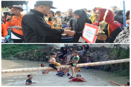 Wali Kota Tebing Tinggi  bagi-bagi hadiah