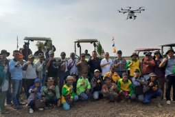 Kementan tebar benih di rawa gunakan drone