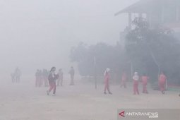 Jarak pandang di Kota Sampit tinggal 50 meter
