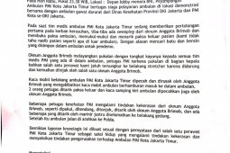 Surat berlogo PMI ungkap  kronologi tindakan kekerasan oknum Brimob