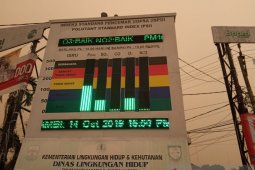 Kabut asap semakin pekat di sore hari Jambi