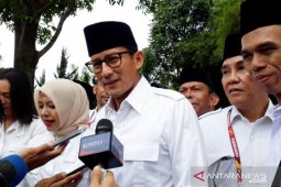 Sandiaga tegaskan tidak minta posisi saat hadiri Rapimnas Gerindra