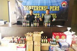 Polres Bantul sita ratusan botol minuman keras hasil Operasi Cipta Kondisi