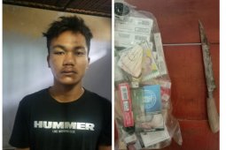 Polisi amankan pencuri rokok dengan cara memanjat genteng rumah korban