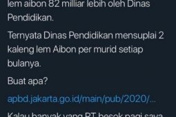 Anggaran pembelian lem aibon Rp82,8 miliar, Dinas klaim salah isi data