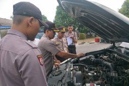 Kapolres Bangka lakukan pemeriksan kendaraan dinas operasional personel