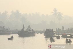 Pasar Terapung Lok Baintan Terdampak Kabut Asap