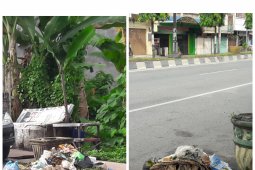 Sampah di Kota Stabat berserakan dan belum diangkut