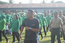 Tingkatkan kekompakan, Persit Kodim 0204/DS olah raga bersama
