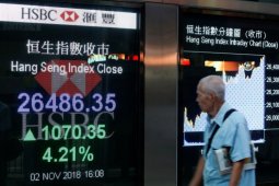 Saham Hong Kong naik tajam, indeks HSI terangkat 2,32 persen