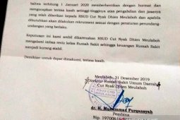 Turun kelas, pihak RSUD Meulaboh berhentikan ratusan tenaga medis berstatus honor