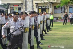 Personel Polres Gianyar adakan latihan Dalmas
