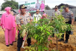 Polres Tabalong hijaukan lahan hibah dengan tanaman buah