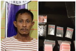 Satresnarkoba Polres Langkat ringkus Bahral warga Sei Lepan miliki tiga paket sabu-sabu