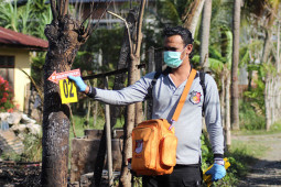 Polisi olah TKP kebakaran rumah di Aceh Besar