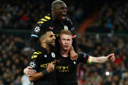 City catat kemenangan penting 2-1 di  kandang Madrid
