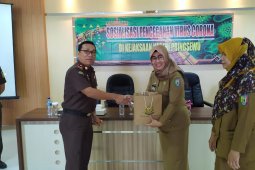 Dinkes Pringsewu lakukan sosialisasi virus corona di Kejari Pringsewu