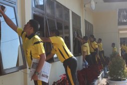 Siaga corona, Polres Bener Meriah bersih-bersih lingkungan kerja
