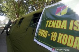Foto - Tenda isolasi virus corona disiapkan Korem 133/Nani Wartabone