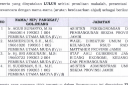 Peserta lelang Sekda Provinsi Jambi tersisa empat orang