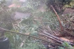 Akibat longsor, dua rumah tertimbun dan belasan lainnya rusak