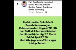 Sumbawa Barat akhirnya liburkan sekolah hingga April 2020