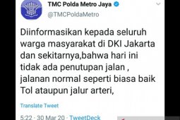 Polda Metro memastikan tidak ada penutupan jalan di Jakarta