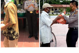 Polres Langkat dan Polsek Tanjung Pura bantu warga kurang mampu