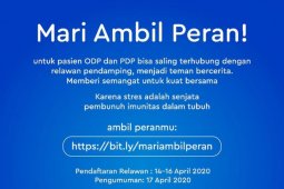 Ratusan relawan direkrut untuk jadi "teman ngobrol" ODP dan PDP